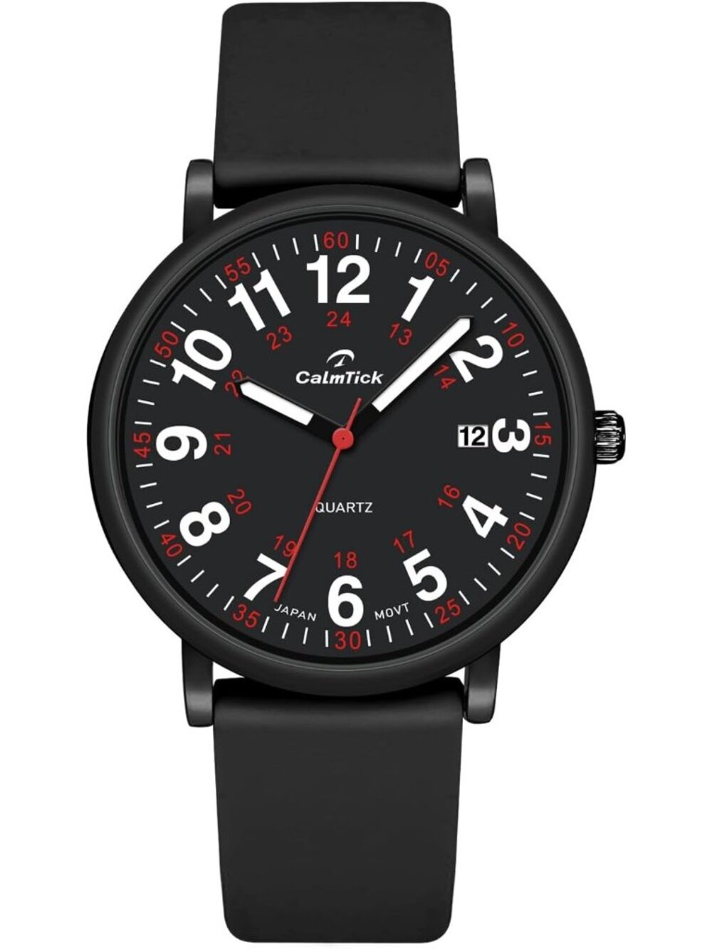Women's Black Metal Case Silicone Strap Luminous Date Display Wrist Watches